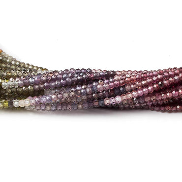 2mm Multi Gemstone micro faceted rondelle beads 17 inch 285 pieces AAA (ONLINE ORDER ONLY)