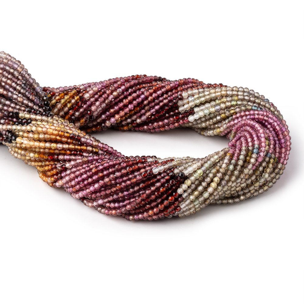 2mm Multi Gemstone Micro Faceted Round Beads 12.5 inch 164 pieces AA (ONLINE ORDER ONLY)