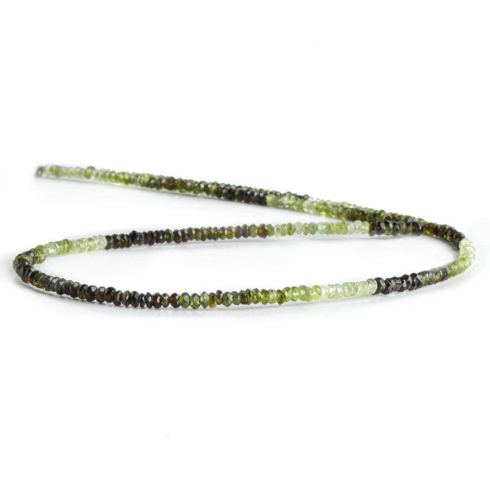 2mm Multi Green Tourmaline Faceted Rondelle Beads (ONLINE ORDER ONLY)