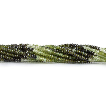 2mm Multi Green Tourmaline Faceted Rondelle Beads (ONLINE ORDER ONLY)