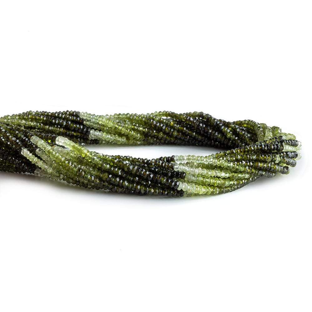 2mm Multi Green Tourmaline Faceted Rondelle Beads (ONLINE ORDER ONLY)