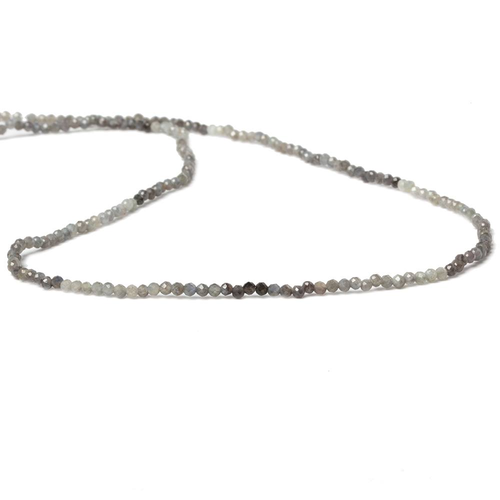 2mm Multi Grey Sapphire Micro Faceted rondelle beads 13 inch 200 pieces (ONLINE ORDER ONLY)