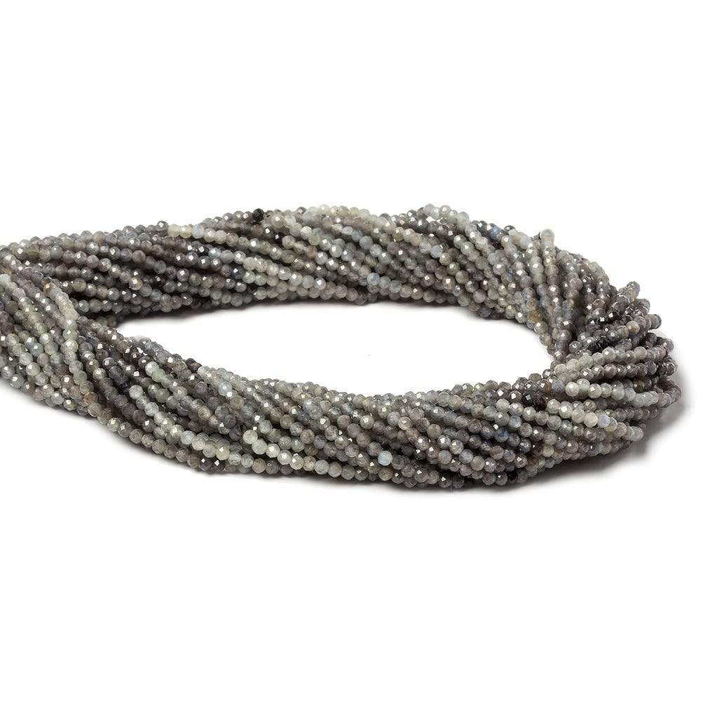 2mm Multi Grey Sapphire Micro Faceted rondelle beads 13 inch 200 pieces (ONLINE ORDER ONLY)