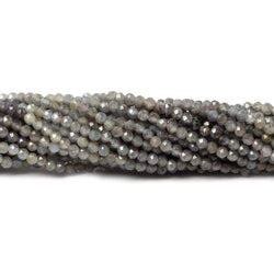 2mm Multi Grey Sapphire Micro Faceted rondelle beads 13 inch 200 pieces (ONLINE ORDER ONLY)