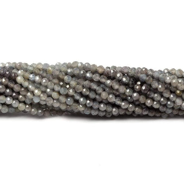 2mm Multi Grey Sapphire Micro Faceted rondelle beads 13 inch 200 pieces (ONLINE ORDER ONLY)
