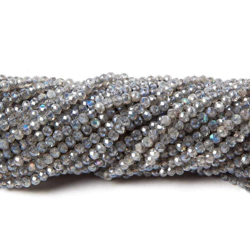 2mm Mystic Labradorite micro faceted rondelles 13 inch 175 beads AAA (ONLINE ORDER ONLY)