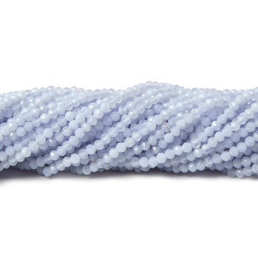 2mm Natural Blue Chalcedony micro-faceted rounds 13 inch 175 beads AAA (ONLINE ORDER ONLY)