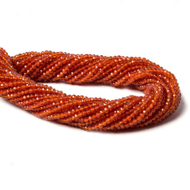 2mm Orange Chalcedony micro-faceted rounds 13 inch 175 beads AAA (ONLINE ORDER ONLY)