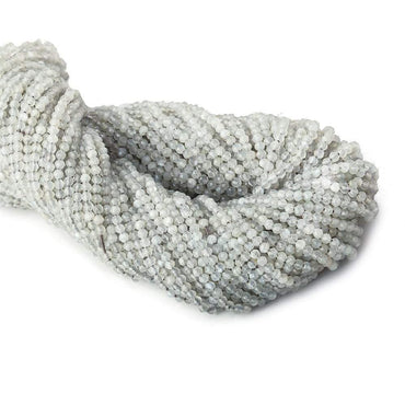 2mm Pale Grey Moonstone microfaceted round beads 13 inch 175 pieces (ONLINE ORDER ONLY)
