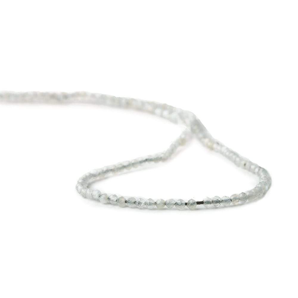 2mm Pale Grey Moonstone microfaceted round beads 13 inch 175 pieces (ONLINE ORDER ONLY)