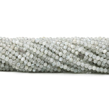 2mm Pale Grey Moonstone microfaceted round beads 13 inch 175 pieces (ONLINE ORDER ONLY)