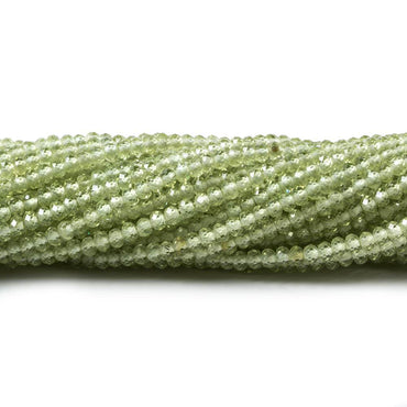 2mm Peridot Micro Faceted Rondelle Beads 13 inch 197 pieces AAA Grade (ONLINE ORDER ONLY)