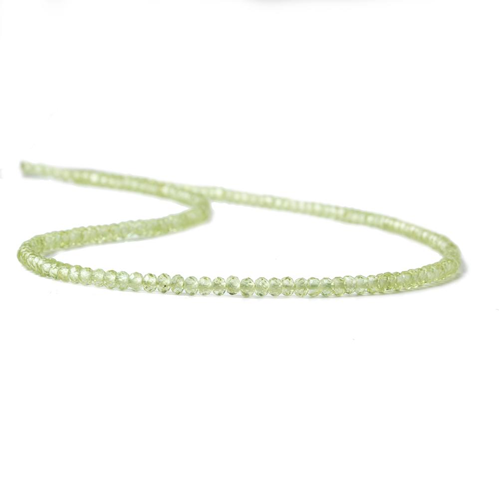 2mm Peridot Micro Faceted Rondelle Beads 13 inch 197 pieces AAA Grade (ONLINE ORDER ONLY)
