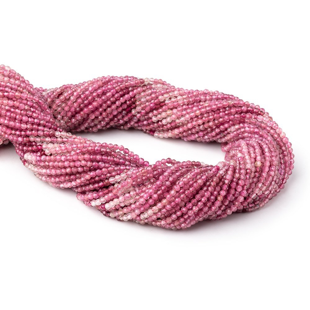 2mm Pink Tourmaline Micro Faceted Round Beads 12.5 inch 156 pieces (ONLINE ORDER ONLY)