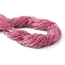 2mm Pink Tourmaline Micro Faceted Round Beads 12.5 inch 156 pieces (ONLINE ORDER ONLY)