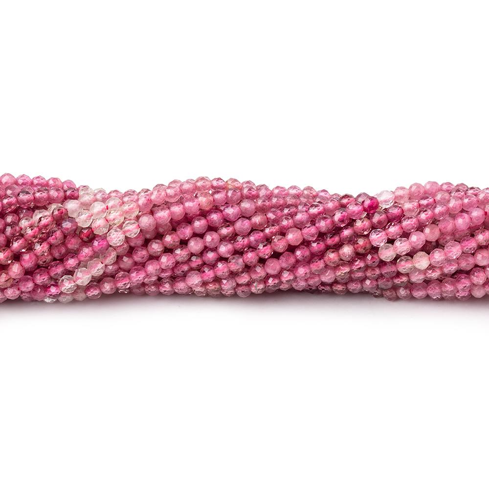 2mm Pink Tourmaline Micro Faceted Round Beads 12.5 inch 156 pieces (ONLINE ORDER ONLY)