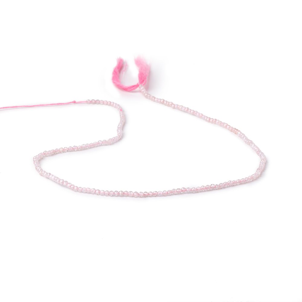 2mm Pink Zircon Micro Faceted Round Beads 12.5 inch 174 pieces (ONLINE ORDER ONLY)