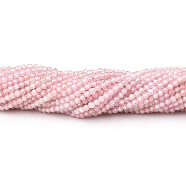 2mm Pink Zircon Micro Faceted Round Beads 12.5 inch 174 pieces (ONLINE ORDER ONLY)