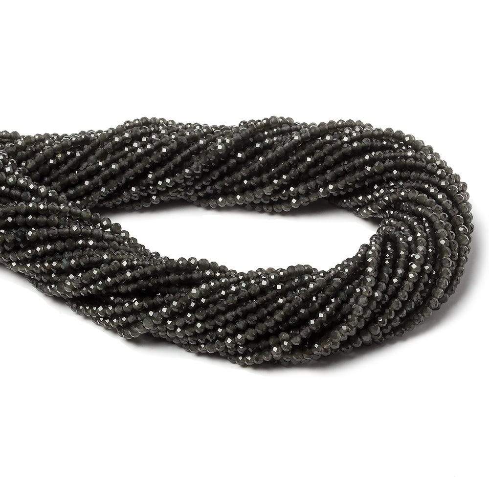 2mm Platinum Grey Moonstone Micro Faceted rondelles 13 inch 165 beads (ONLINE ORDER ONLY)