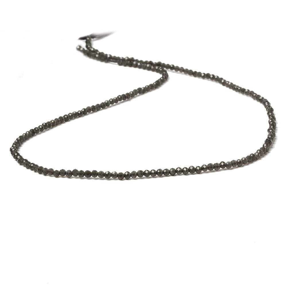 2mm Platinum Grey Moonstone Micro Faceted rondelles 13 inch 165 beads (ONLINE ORDER ONLY)