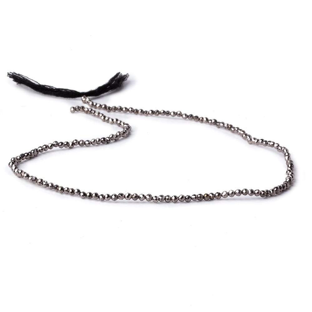 2mm Platinum Metallic plated Pyrite micro faceted rounds 12.5 inch 170 pieces (ONLINE ORDER ONLY)