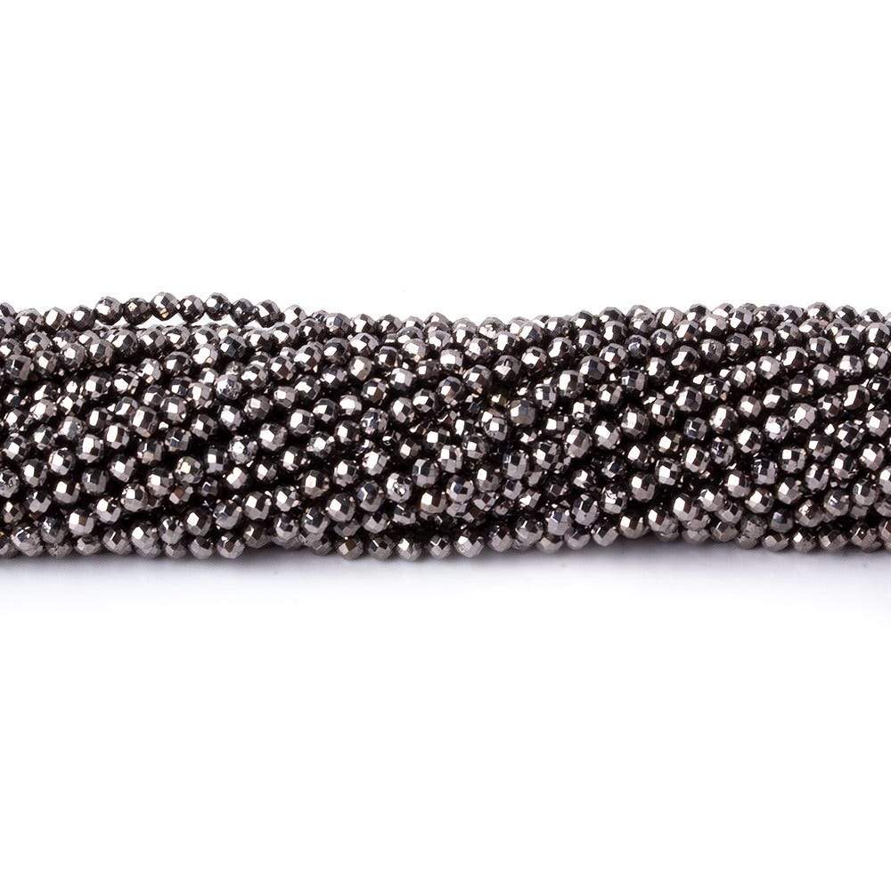 2mm Platinum Metallic plated Pyrite micro faceted rounds 12.5 inch 170 pieces (ONLINE ORDER ONLY)