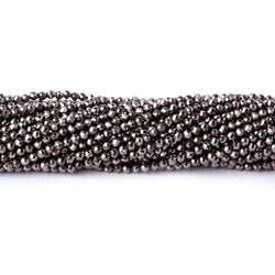 2mm Platinum Metallic plated Pyrite micro faceted rounds 12.5 inch 170 pieces (ONLINE ORDER ONLY)