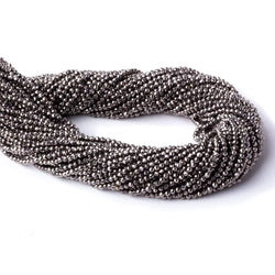 2mm Platinum Metallic plated Pyrite micro faceted rounds 12.5 inch 170 pieces (ONLINE ORDER ONLY)