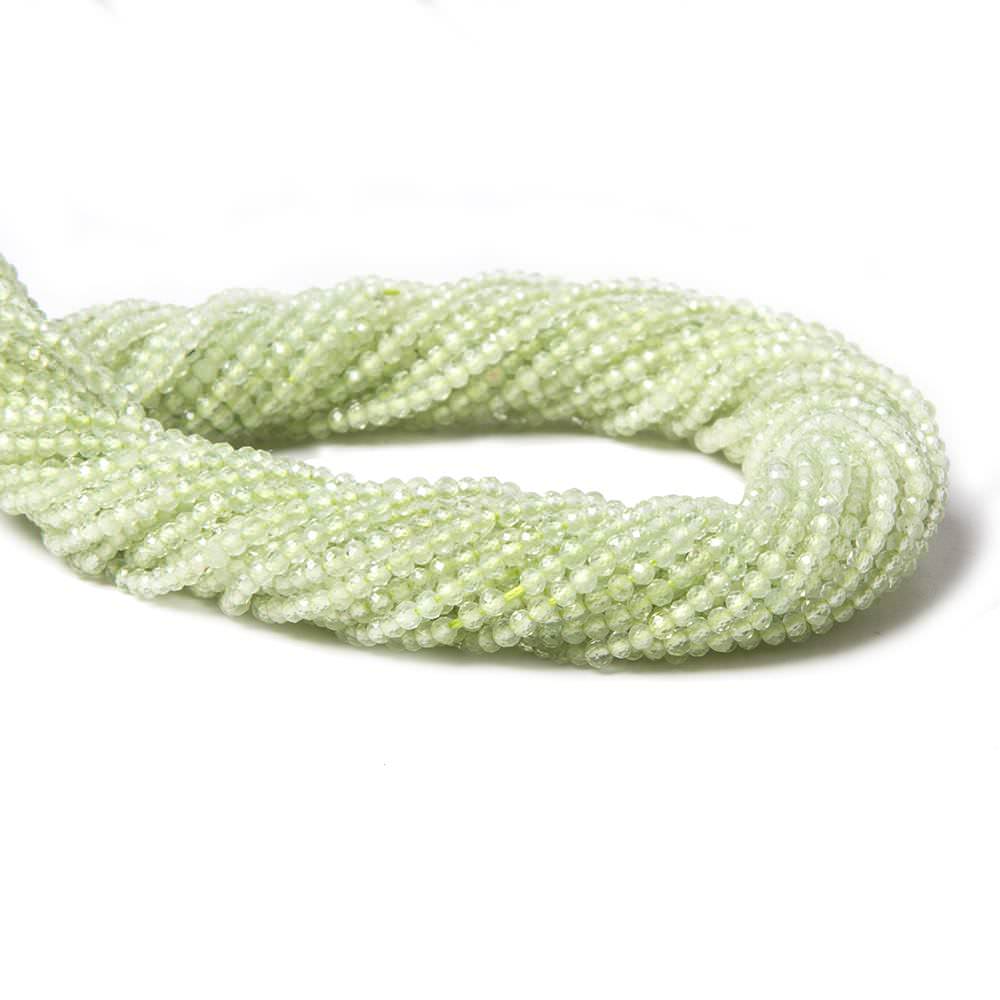 2mm Prehnite micro-faceted rondelles 13 inch 215 beads AAA (ONLINE ORDER ONLY)