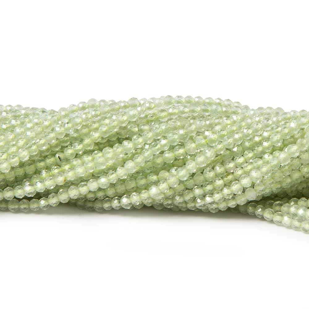 2mm Prehnite micro-faceted rondelles 13 inch 215 beads AAA (ONLINE ORDER ONLY)