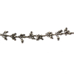 2mm Pyrite micro faceted round Black Gold Dangling Chain by the foot 110 pieces (ONLINE ORDER ONLY)
