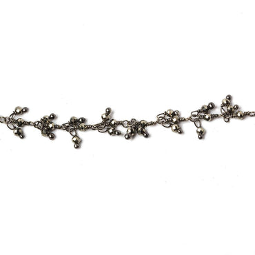 2mm Pyrite micro faceted round Black Gold Dangling Chain by the foot 110 pieces (ONLINE ORDER ONLY)