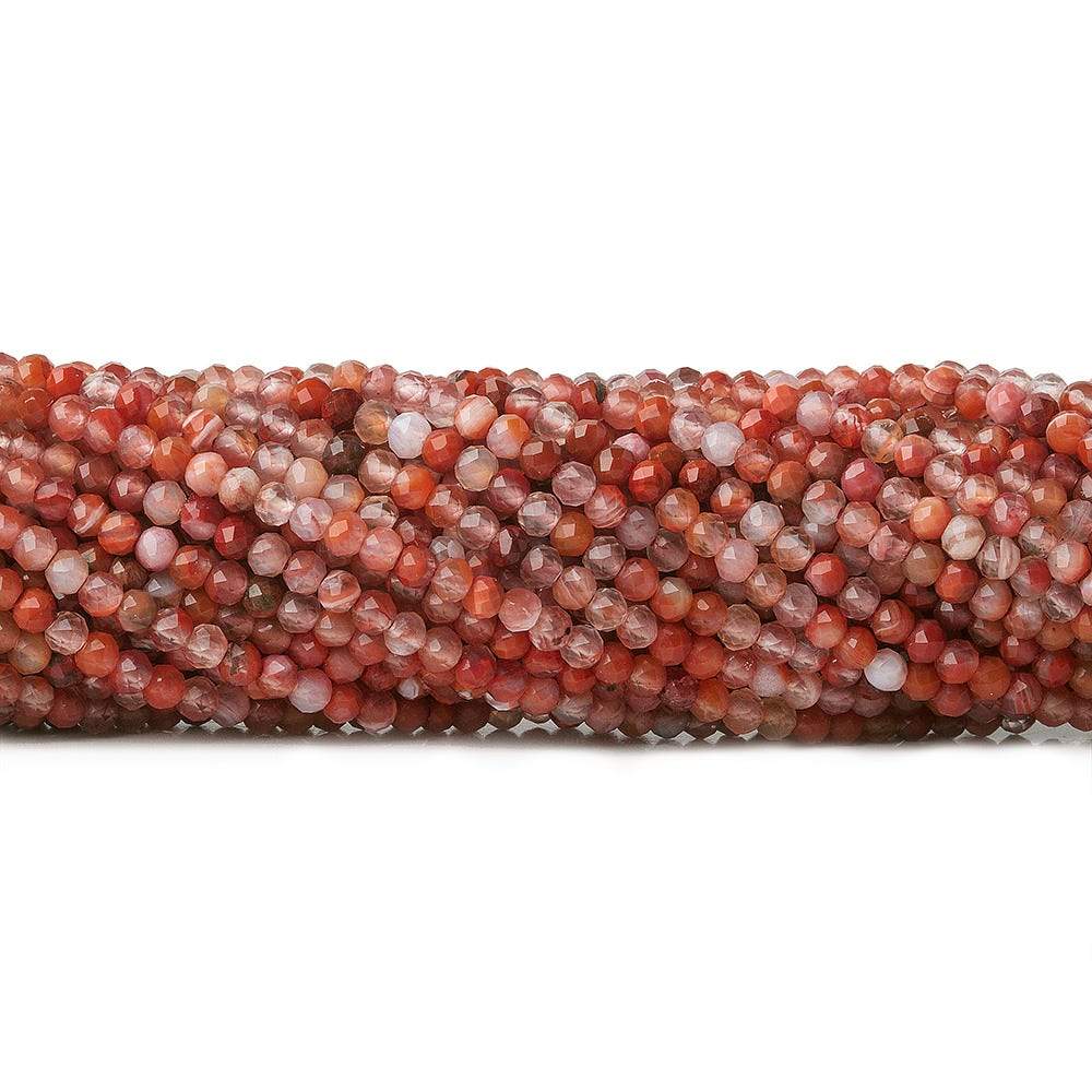 2mm Red Jasper & Multi Color Agate microfaceted round beads 13 inch 175 pieces (ONLINE ORDER ONLY)