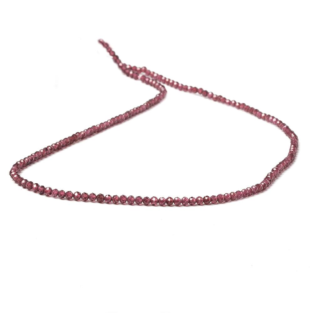 2mm Rhodolite Garnet Micro Faceted rondelle beads 13 inch 180 pcs (ONLINE ORDER ONLY)