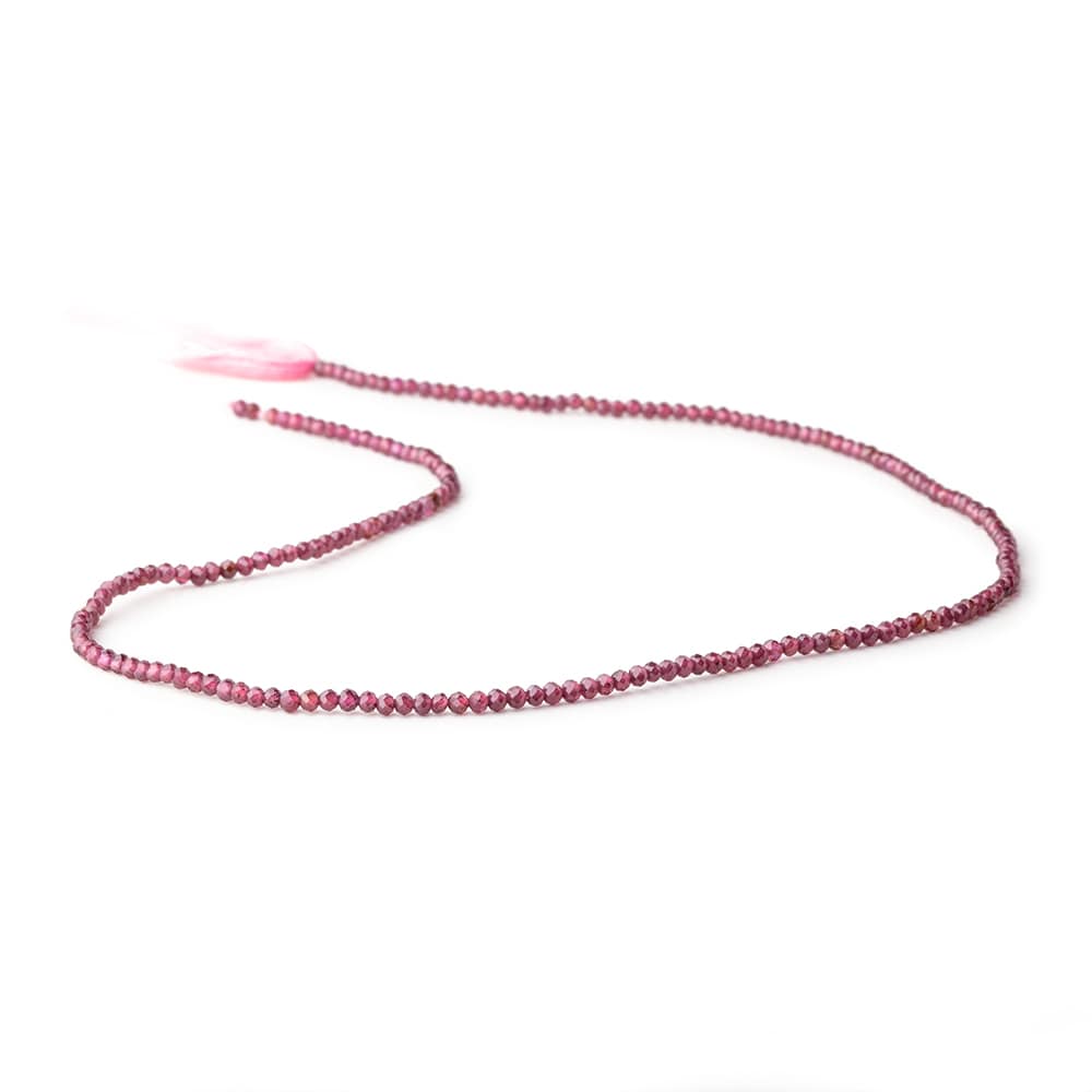 2mm Rhodolite Garnet Micro Faceted Rondelle Beads 13 inch 188 pcs (ONLINE ORDER ONLY)
