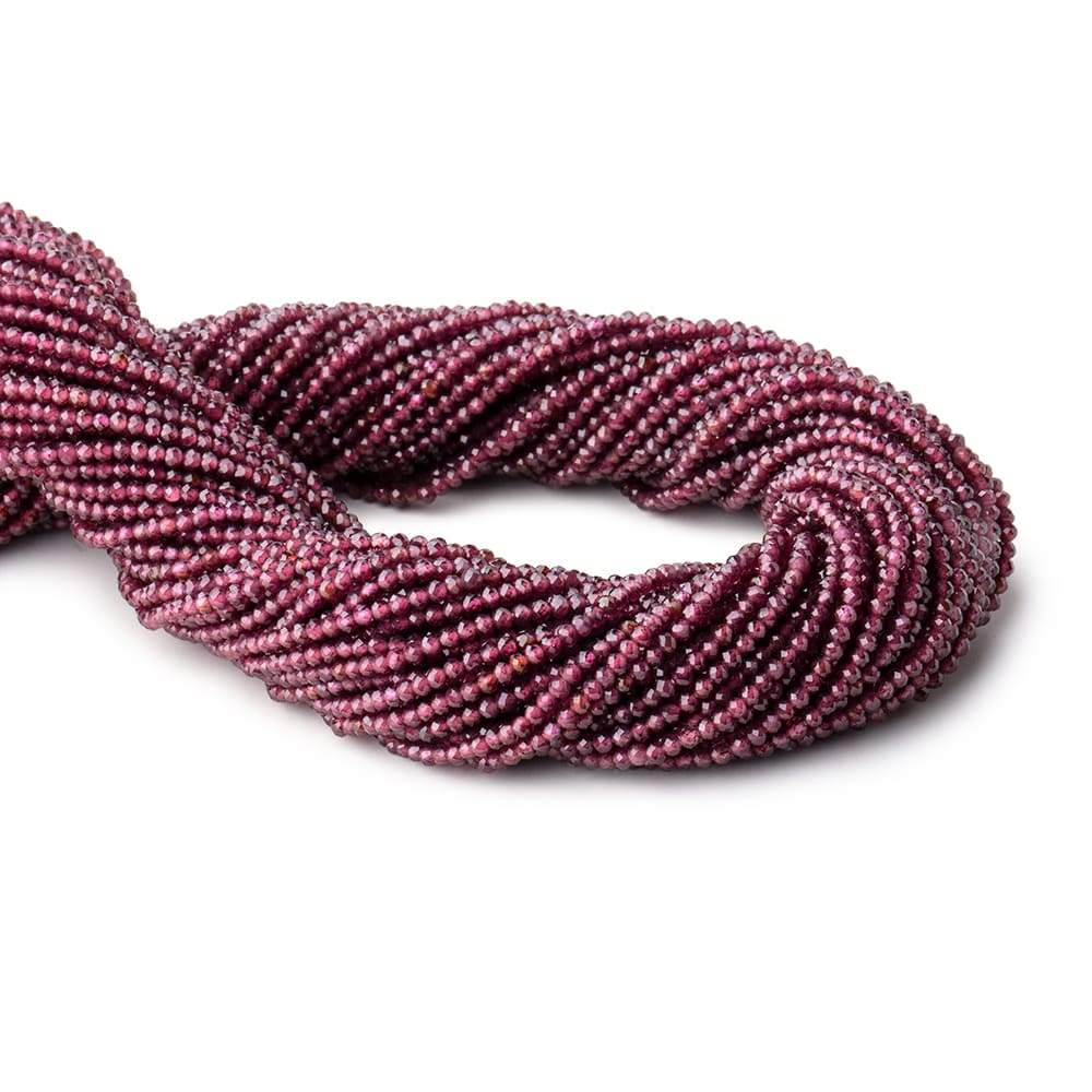 2mm Rhodolite Garnet Micro Faceted Rondelle Beads 13 inch 188 pcs (ONLINE ORDER ONLY)