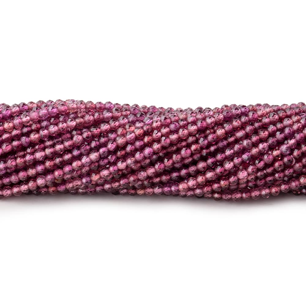 2mm Rhodolite Garnet Micro Faceted Rondelle Beads 13 inch 188 pieces (ONLINE ORDER ONLY)