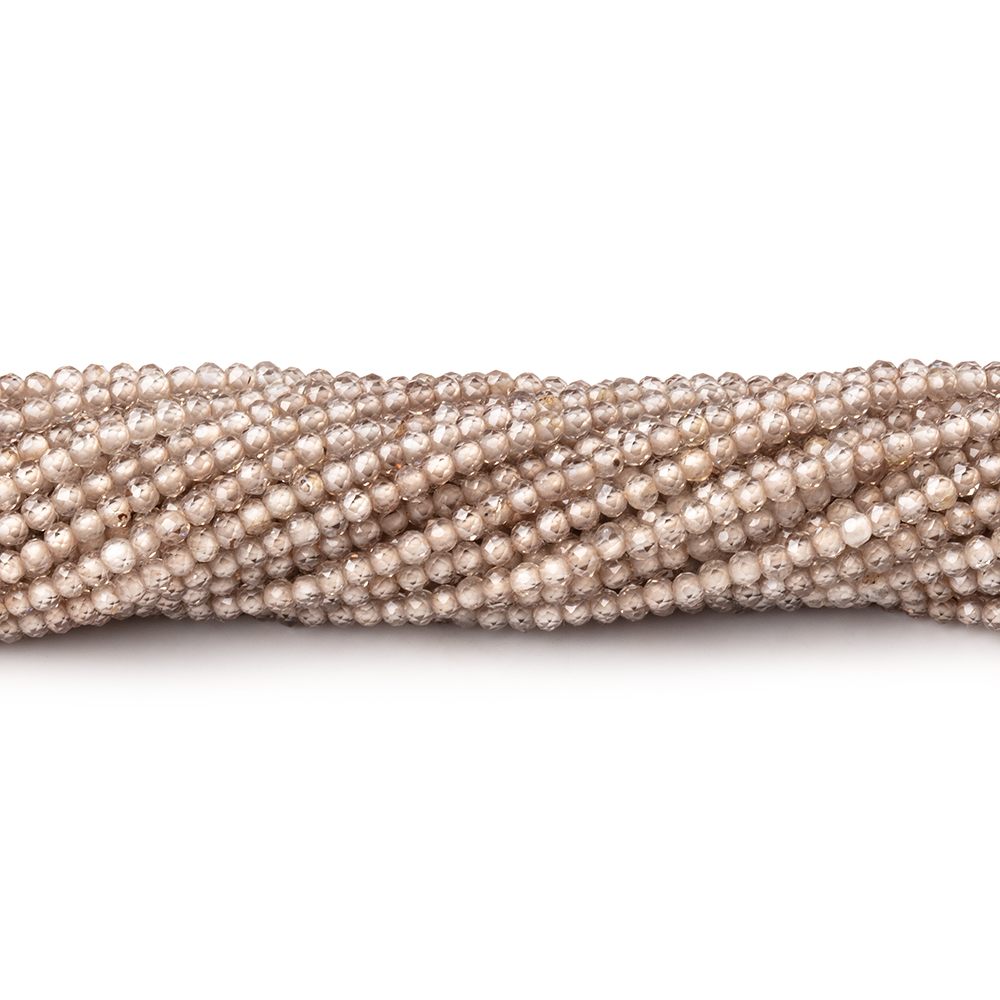 2mm Rose' Champagne Zircon Micro Faceted Rondelles 14 inch 210 Beads AAA (ONLINE ORDER ONLY)