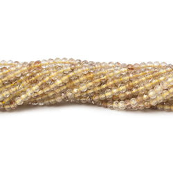 2mm Rutilated Quartz microfaceted rondelle beads 13 inch 168 pieces (ONLINE ORDER ONLY)