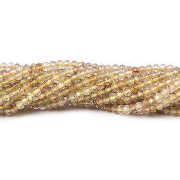 2mm Rutilated Quartz microfaceted rondelle beads 13 inch 168 pieces (ONLINE ORDER ONLY)