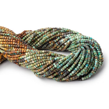 2mm Shaded African Turquoise Micro Faceted Cube 12.5 inch 140 Beads (ONLINE ORDER ONLY)