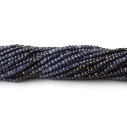 2mm Shaded Blue Sapphire micro faceted rondelles 13 inch 200 beads (ONLINE ORDER ONLY)