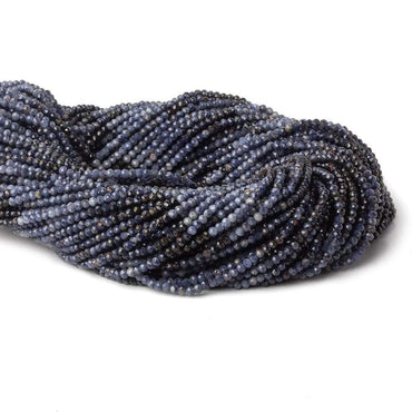 2mm Shaded Blue Sapphire micro faceted rondelles 13 inch 200 beads (ONLINE ORDER ONLY)