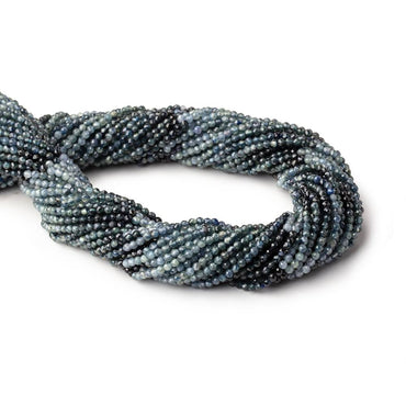 2mm Shaded Blue Sapphire Micro Faceted Round Beads 12.5 inch 157 pieces (ONLINE ORDER ONLY)