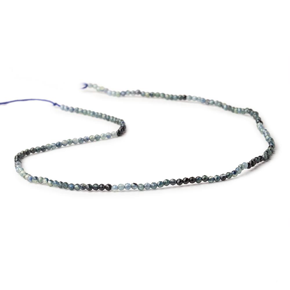 2mm Shaded Blue Sapphire Micro Faceted Round Beads 12.5 inch 157 pieces (ONLINE ORDER ONLY)