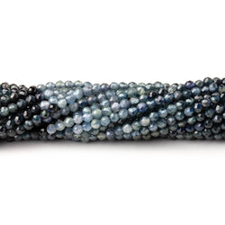 2mm Shaded Blue Sapphire Micro Faceted Round Beads 12.5 inch 157 pieces (ONLINE ORDER ONLY)