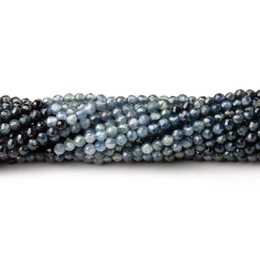 2mm Shaded Blue Sapphire Micro Faceted Round Beads 12.5 inch 157 pieces (ONLINE ORDER ONLY)