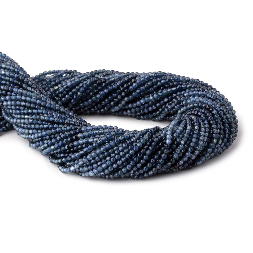 2mm Shaded Blue Sapphire Micro Faceted Round Beads 12.5 inch 158 pieces (ONLINE ORDER ONLY)