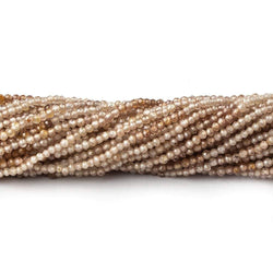 2mm Shaded Champagne Zircon micro faceted round beads 13.5 inch 210 pieces AAA (ONLINE ORDER ONLY)
