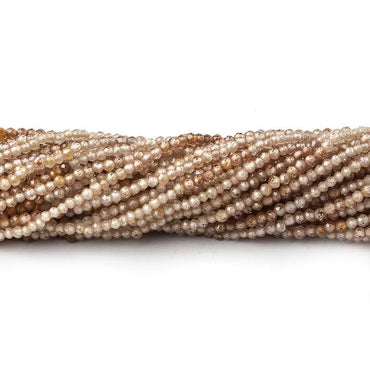 2mm Shaded Champagne Zircon micro faceted round beads 13.5 inch 210 pieces AAA (ONLINE ORDER ONLY)